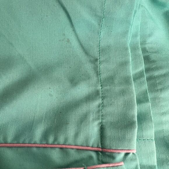 Vintage 60s Chinese Embroidered Robe Size Small Aqua Rayon House Coat Embroidery - Picture 11 of 11